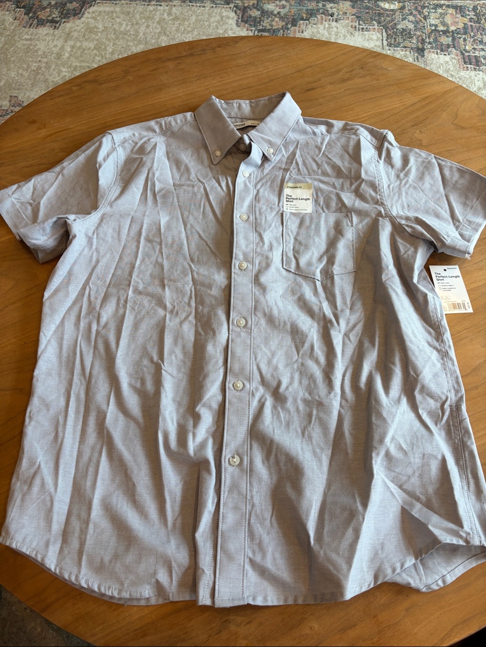 Sonoma Men's Light Blue Short-Sleeve Oxford Button-Down Shirt